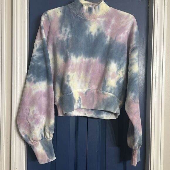 Spiritual Gangster‎ Tie Dye Mock Neck Cropped Sweatershirt Size M - Picture 2 of 5